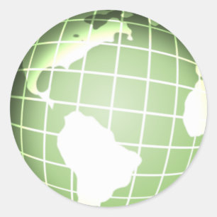 Green Globe Runder Aufkleber
