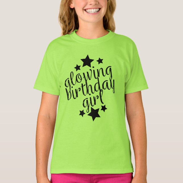 Green Glow Party Geburtstag - Girls Ruffle T - Shi T-Shirt (Vorderseite)
