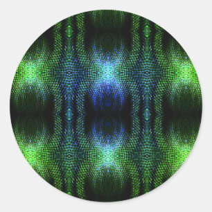 Green Glow Snake Skin Runder Aufkleber
