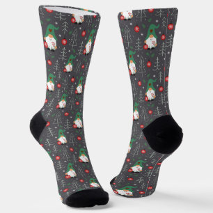 Green Gnome Christmas Tree Ornaments Muster Socken