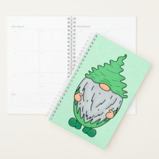 Green Gnome Spiral Bound Planner Notebook Planer