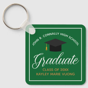 Green Gold Abschluss Custom Graduate Gift Schlüsselanhänger