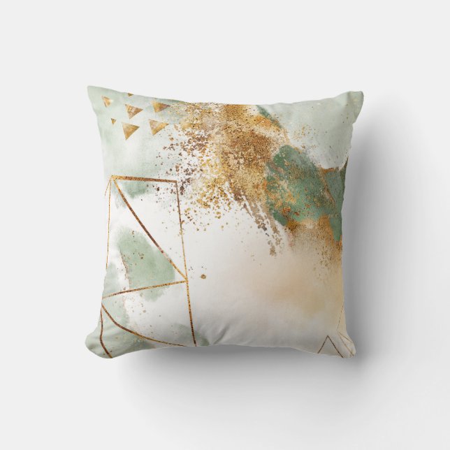 Green Gold Abstract Design Elegant  Kissen (Vorderseite)