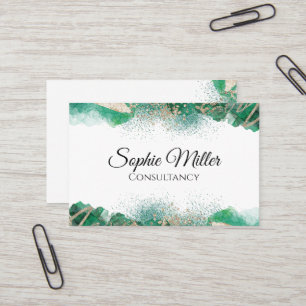 Green Gold Abstrakt Custom Modern Visitenkarte