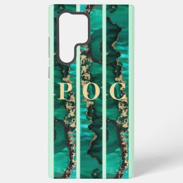 Green Gold Abstrakt Monogram Case Mate Samsung Galaxy Hülle