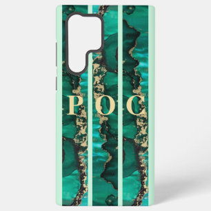 Green Gold Abstrakt Monogram Case Mate Samsung Galaxy Hülle