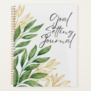 Green Gold Aesthetic Goal Setting Journal Planer