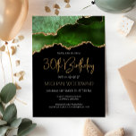 Green Gold Agate Geode 30. Geburtstag Party Einladung<br><div class="desc">Diese trendige Geburtstagseinladung zeigt ein Aquarellbild eines agaten Geodes in dunklen, mittleren und hellgrünen Farbtönen mit goldenen Imitaten. Die Worte "30. Geburtstag" erscheinen in Imitaten goldener Glitzer in dekorativen modernen Handschrift Schriftart. Passen Sie ihn an mit dem Namen des Ehrengast im Deko Schriftart und den Party-Details in White Sans Serif...</div>
