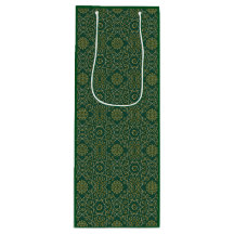 Green & Gold Arabesque Geschenktasche