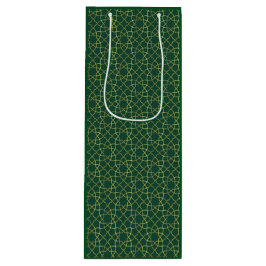 Green & Gold Arabesque Geschenktasche Geschenktüte Für Weinflaschen