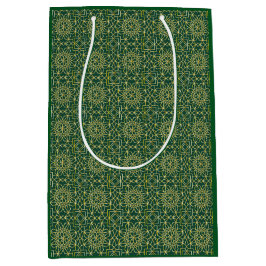 Green & Gold Arabesque Geschenktasche Mittlere Geschenktüte