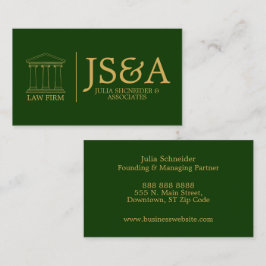 Green Gold Attorney Monogram Visitenkarte