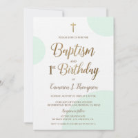 Green Gold Baby Boy Taufe 1. Geburtstag