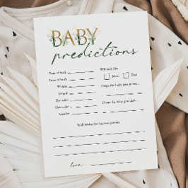 Green & Gold Baby Shower Baby Predictions Card Einladung