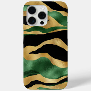 Green Gold Black Glitzer Waves Case-Mate iPhone Hülle