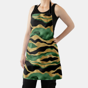 Green Gold Black Glitzer Waves Schürze