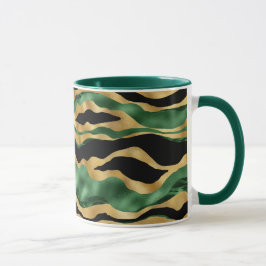 Green Gold Black Glitzer Waves Tasse