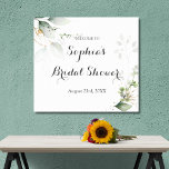 Green Gold Blätter Brautparty Begrüßungszeichen Poster<br><div class="desc">Greenery Gold Blätter Brautparty Begrüßungszeichen vor der Braut zu sein. Verschiedene Grünpflanzen, Aquarellmaler Blätter und Imitate Goldfolie Pflanze elegante und trendige Brautparty Schild. Dieses elegante, grüne und goldfarbene botanische Brautparty-Design für Hochzeitsfeiern umrahmt Ihre Hochzeitsdetails mit einem Rand von schieren pastellfarbenen Aquarellfolien-Blätter in Gold und Grüntöne. Diese modernen, naturgepflegten Gartentheater laden...</div>