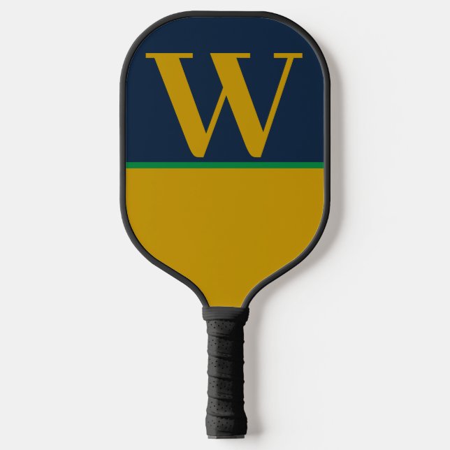 Green Gold Blue Uni Monogram Pickleball Paddel Pickleball Schläger (Vorderseite)