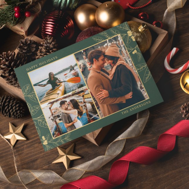 Green Gold Botanic Drei Foto Weihnachtsfeiertag (Von Creator hochgeladen)