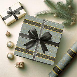 Green Gold Christmas Muster#35b ID1009 Geschenkpapier