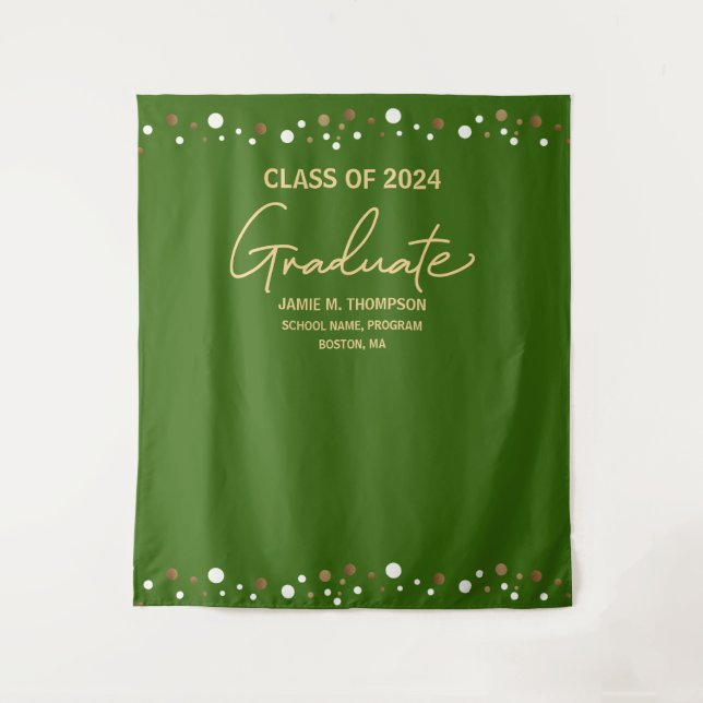 Green Gold Class 2024 Abschluss Wandteppich (Vorderseite)