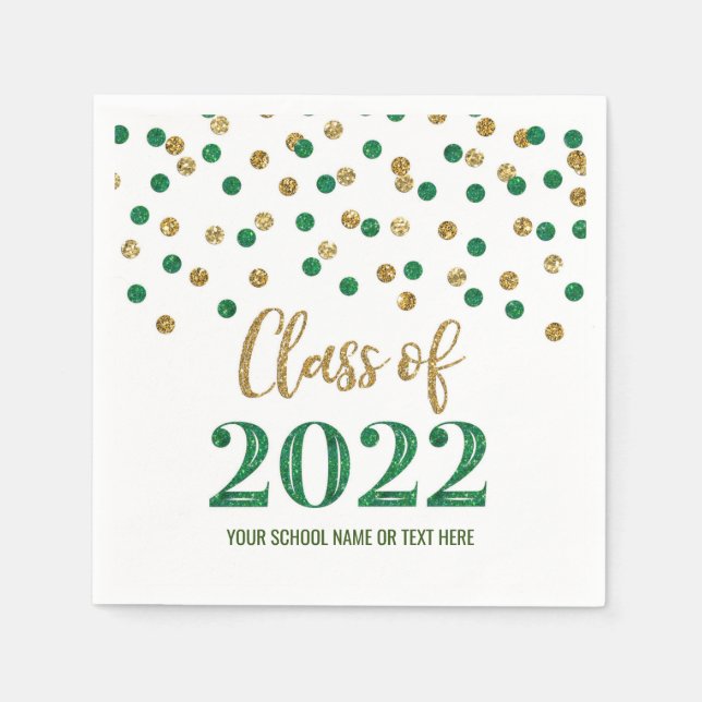 Green Gold Confetti-Klasse 2022 Serviette (Vorderseite)