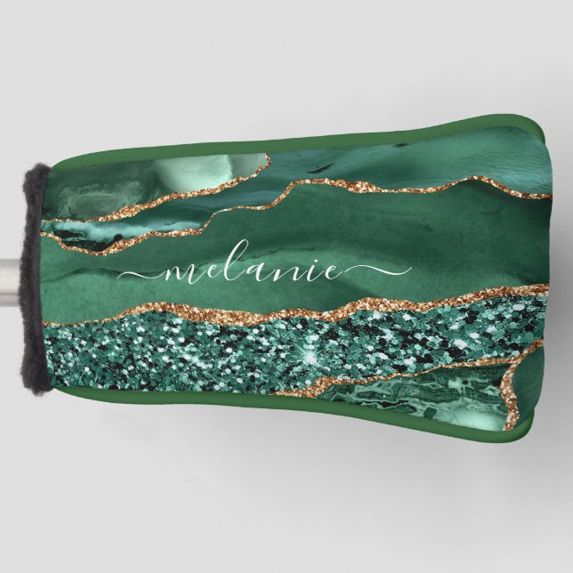 Green Gold Custom Ihr Name Golf Head Cover Golf Headcover (Vorderseite)