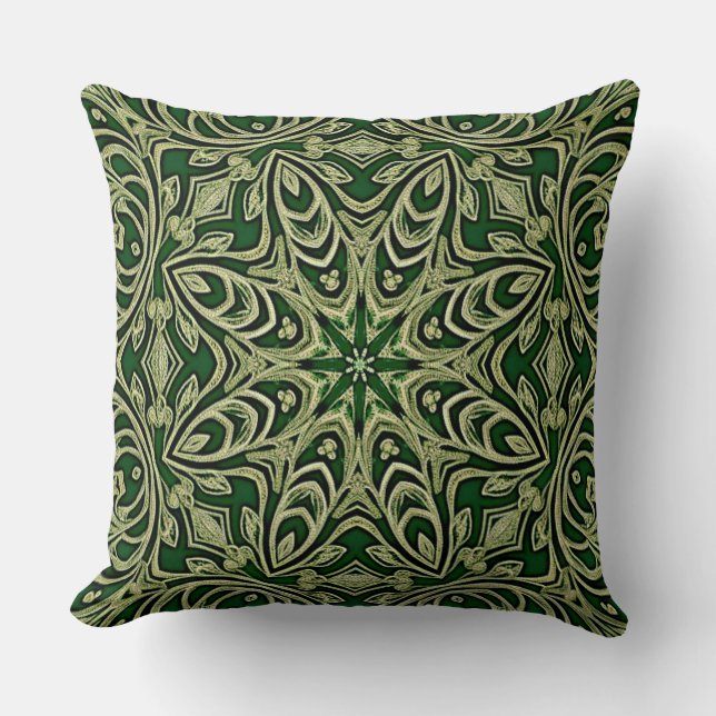 Green Gold Decorative Throw Pillow Kissen (Vorderseite)