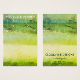 Green Gold Earring Necklace Juwelier Display Card