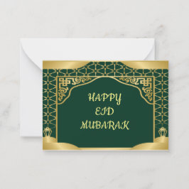 Green Gold Eid Mubarak Grußkarte Mitteilungskarte