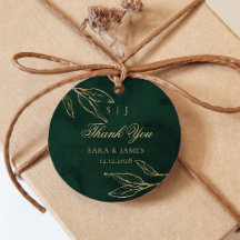 Green Gold Emerald Botanical Wedding Vielen Dank