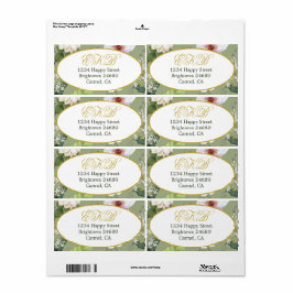 Green Gold Floral Elegant Modernes Monogramm