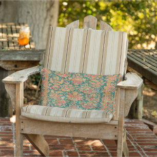 Green Gold Floral Persian Patio Außenbereich Kissen Für Draußen