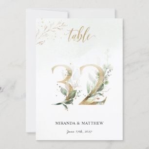 Green & Gold Foliage, Größe 5" x 7 Tischnummer 32