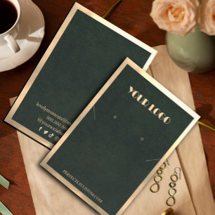 Green Gold Frame Moderne Halsketten Ohrringe Visitenkarte