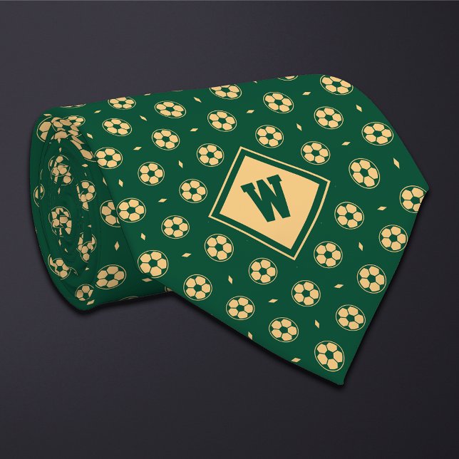 Green Gold Futbol (Soccer) Ball Icon Necktie Krawatte (Von Creator hochgeladen)