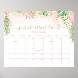 Green Gold Glitzer Guess Baby Anreisedatum Poster