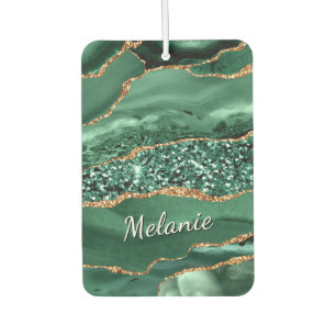Green Gold Glitzer Individuelle Name Air Freshener Autolufterfrischer