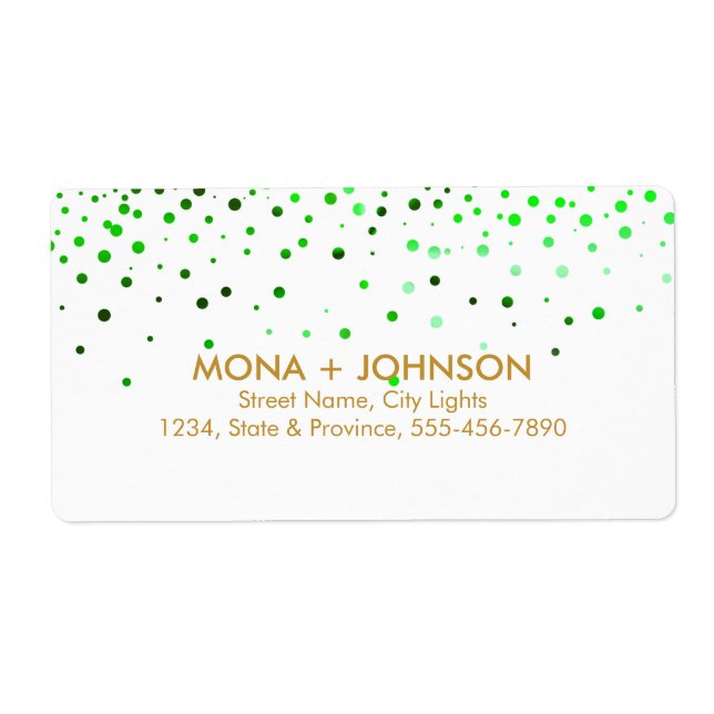 Green Gold Glitzer Sparkle Confetti Dots Modern (Vorne)