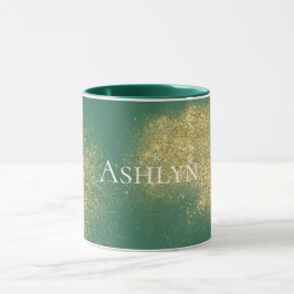 Green Gold Glitzy Glitzer Tasse