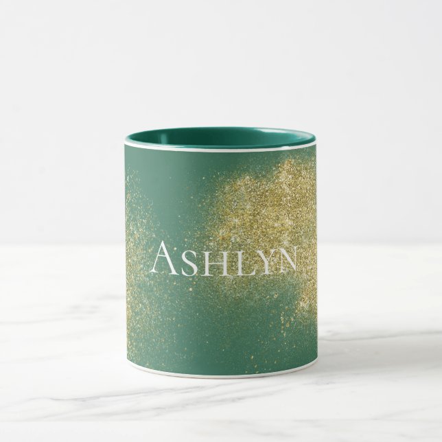 Green Gold Glitzy Glitzer Tasse (Zentrum)