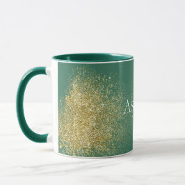 Green Gold Glitzy Glitzer Tasse