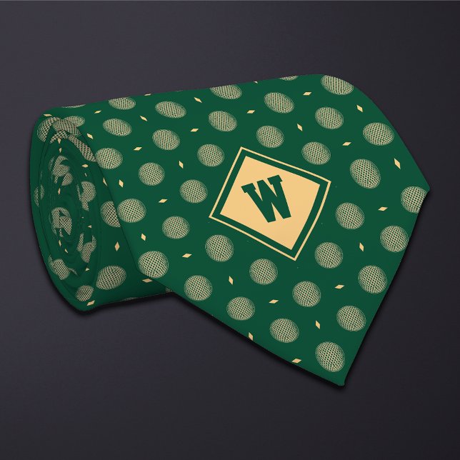 Green Gold Golf Ball Icon Necktie Krawatte (Von Creator hochgeladen)
