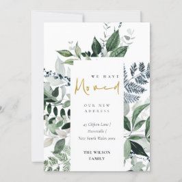 Green Gold Greenerity Frame Wir haben Moved Card Dankeskarte