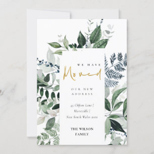 Green Gold Greenerity Frame Wir haben Moved Card Dankeskarte