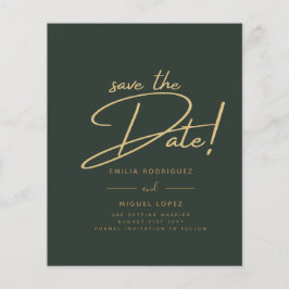 Green Gold Hochzeit Speichern Sie die Datumskarten