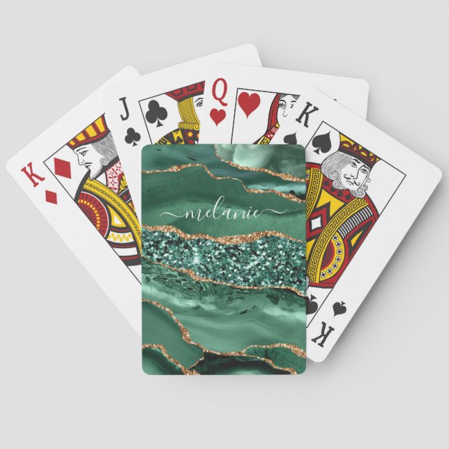 Green Gold Individuelle Name Spielkarten (Rückseite)