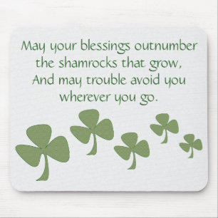 Green & Gold Kleeblatt Mousepad