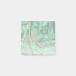 Green & Gold Liquid Marmor Post-it Klebezettel